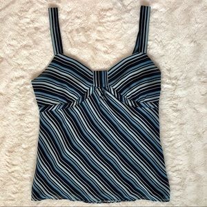 LOFT sweetheart neckline blue striped camisole
